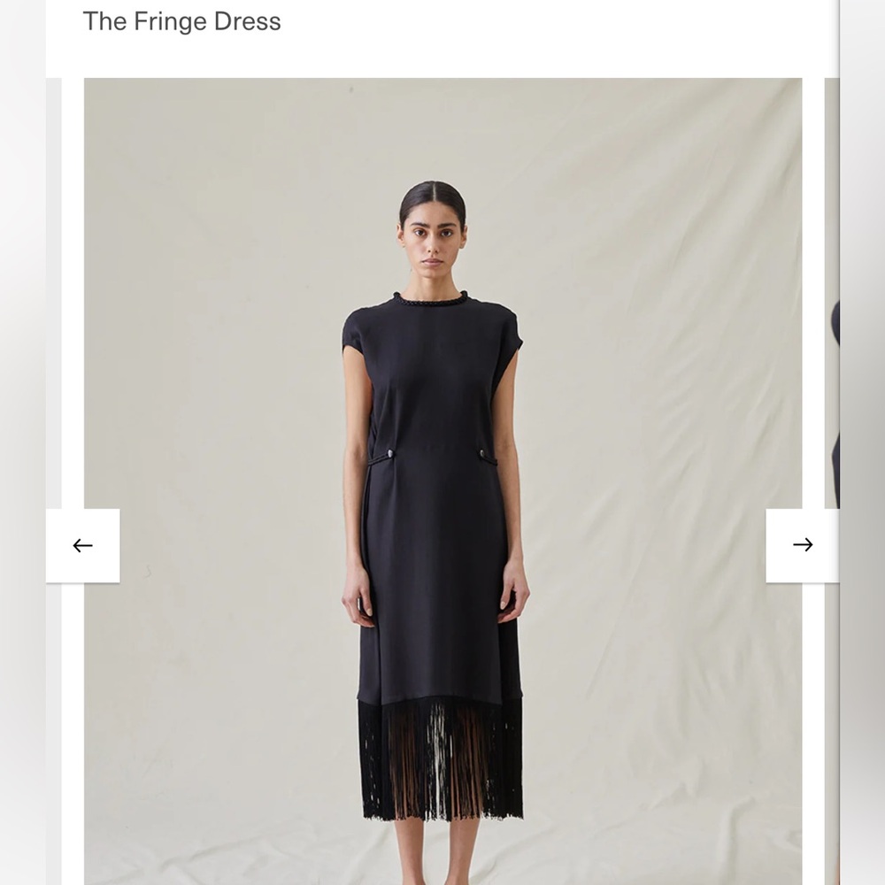 Attersee Fringe Dress Nazy/Black | Sz 3 (L) | Good Condition w/ 2 signs of wear - Picture 7 of 15
